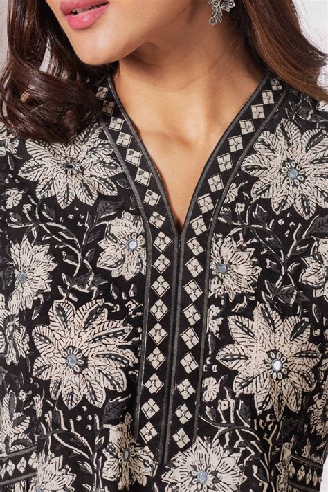 Buy Bagru Block Printed A-Line Cotton Kurta for Women | FGMK21-183 ...