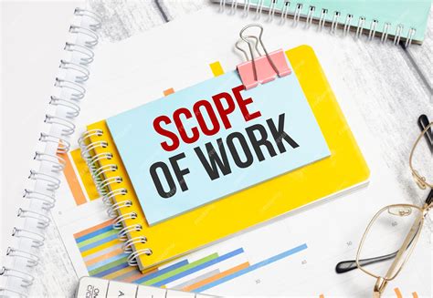 Premium Photo | Scope Of Work words on blue sticker Conceptual ...