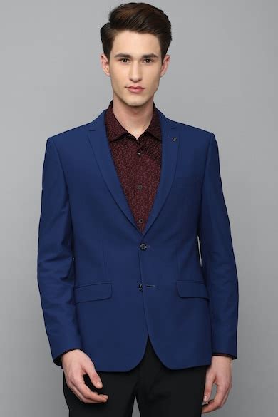 Buy Men Blue Solid Formal Blazer Online - 813274 | Allen Solly