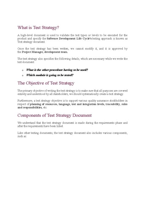 What is Test Strategy - Once the test strategy has been written, we ...