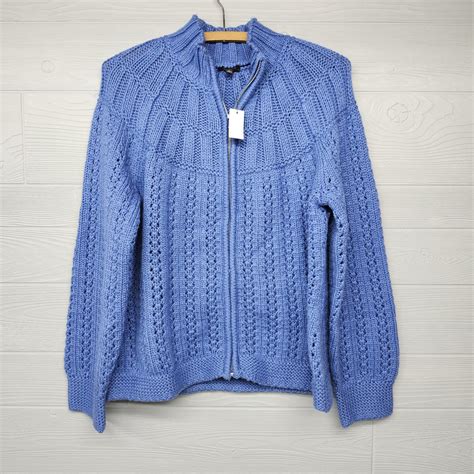 Talbots Pure Cashmere Twin Set Sweater Petite Small Buttons Women Aqua