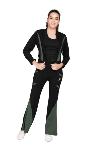 Buy ZICADA Women's Color Block Tracksuit Set 2 Piece Zip-Up Jacket and ...