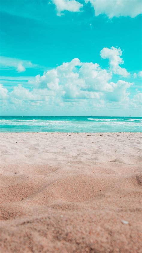 Download wallpaper 800x1420 ocean, sand, horizon, miami iphone se/5s/5c ...