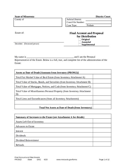 Final Account - Probate Doc Template | pdfFiller
