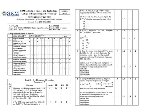 CLAT2-SET A QP - QP for microprocessor ct2 - SRM Institute of Science ...