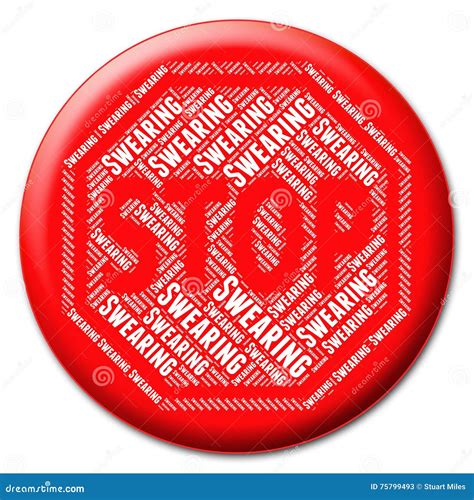 Stop Swearing Indicates Bad Language and Caution Stock Illustration ...