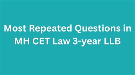 (Download PDF) Most Repeated Questions in MH CET Law 3-year LLB