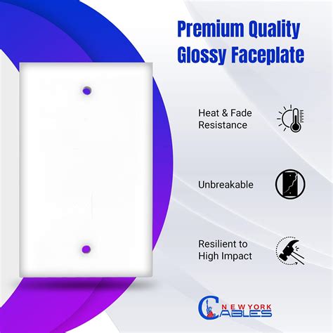 Buy 10-Pack Low Profile Blank Face Plate Gloss Finish with Screws ...