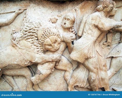 Ancient Greek Bas Relief Marble Sculpture, Delphi Archaeological Museum ...
