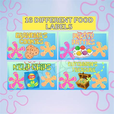Cartoon Under the Sea 16 Food Tent Labels Dessert Birthday Party ...