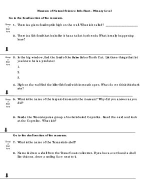 Fillable Online bcfas Museum of Natural Science Info-Hunt - bcfas.org ...