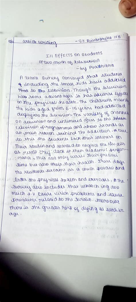 you are neha of class 10 write on articale in 100- 150 words on " ill ...