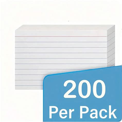 200 vellen - Premium gelinieerde en raster 3x5 inch indexkaarten ...