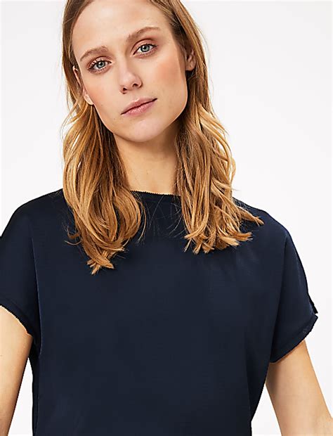 Buy Slash Neck Straight Fit Blouse at Marks & Spencer