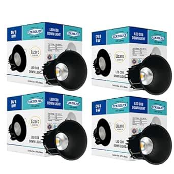 teknolite DV 8W Cool White LED COB Downlight with Black Body | Ceiling ...