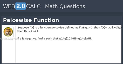 View question - Peicewise Function
