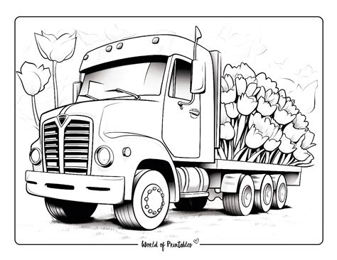 Truck Coloring Pages For Kids & Adults - World of Printables