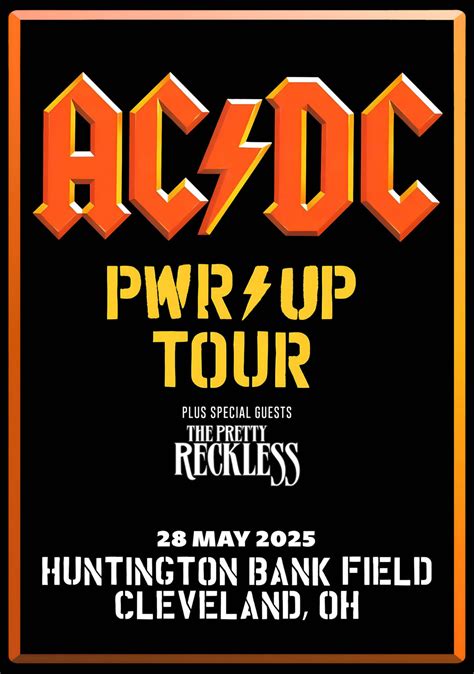 AC/DC Power Up 2025 Tour: CLEVELAND Huntington Bank Field Poster