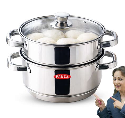 PANCA Idli Maker Steamer Stainless Steel | 2 Tier Idly Cooker with ...