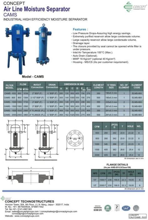Cams Air Line Moisture Separator Manufacturer, Supplier from Jaipur