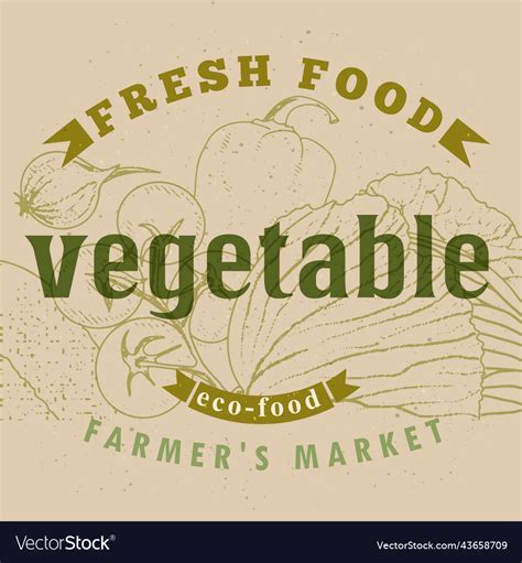 Vegetables label design Royalty Free Vector Image