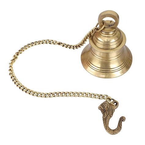 D Brasso Brass Hanging Bell with Chain, Ghanti for Pooja, Ghanti for ...
