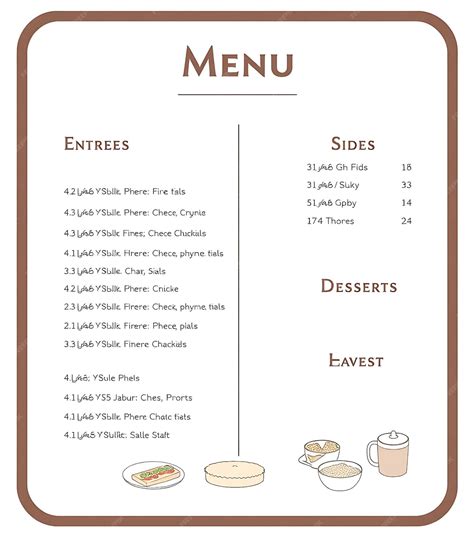Cafeteria Menu 的图像结果