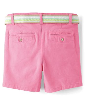 Boys Belted Chino Shorts - Seaside Palms - PINK | Gymboree