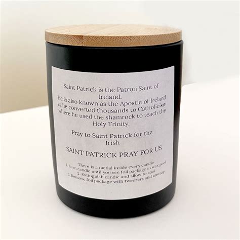 Saint Patrick Soy Candle with Medal | St. Patrick's Guild