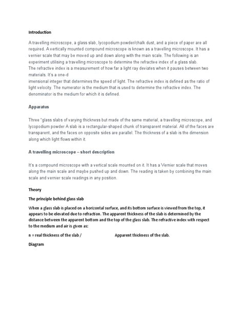Rezultat imagine pentru Refractive Index of Solid Using Travelling Microscope