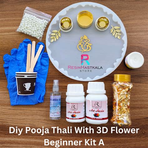 Diy Pooja Thali With 3D Flower Beginner Kit A – Resinhastkala Store