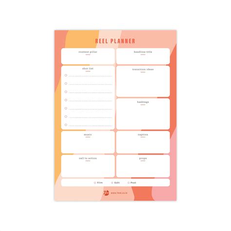 Reels Planner – 7mm - Fine Paper Stationery