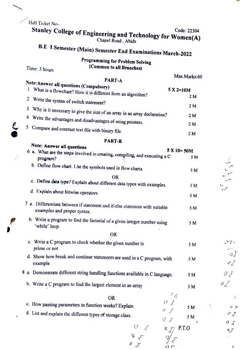 📃BE 1st Sem Autonomous previous question papers