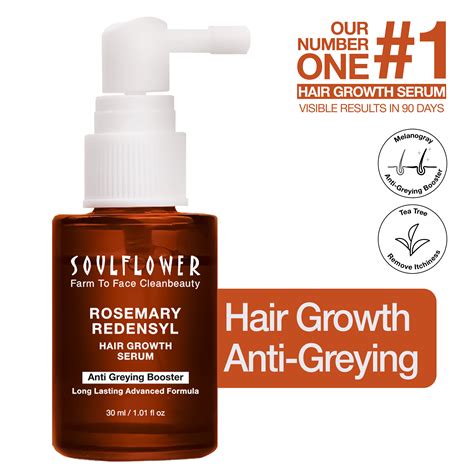 Buy Soulflower Hair Growth Serum - Redensyl, Rosemary, Melanogray ...