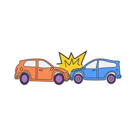 Car Crash Drawing Cartoon
