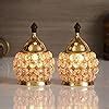 Buy eCraftIndia Set of 2 Golden Brass and Crystal Akhand Diya for Puja ...