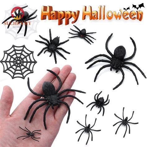 50pcs Horror Black Spider Haunted House Web Bar Party Decoration ...