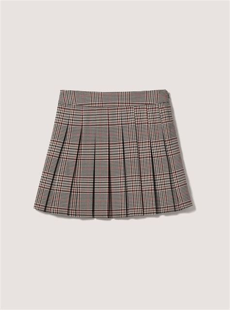 Mini plaid skirt with pleats