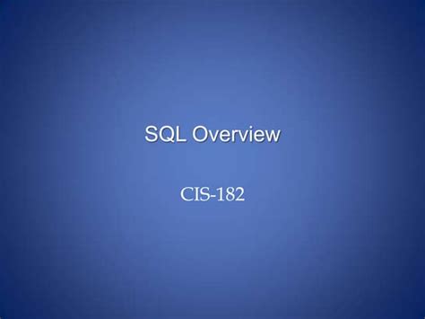 SQL Overview 的图像结果