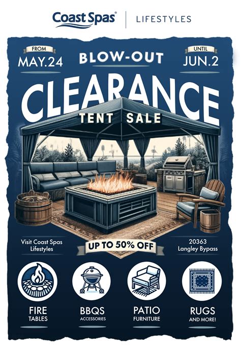 2024 Clearance Tent Sale @ Coast Spas Lifestyles