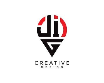 Jig letter location shape logo design | Premium Vector