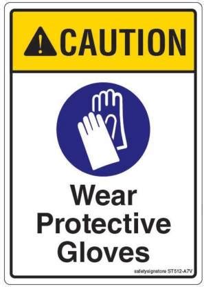 Safety Sign Store Caution: Wear Protective Gloves Emergency Sign Price ...