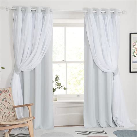 Buy PONY DANCE Curtains Sheer Voile - Crushed Sheer x Room Darkening ...