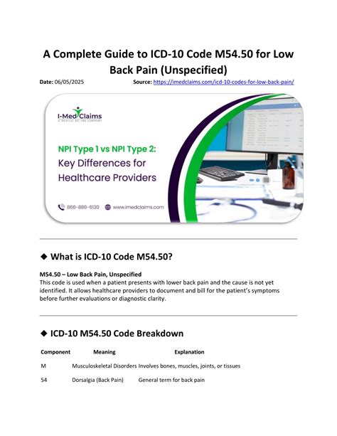 PPT - ICD-10 M54.50: A Complete Guide to Unspecified Low Back Pain ...
