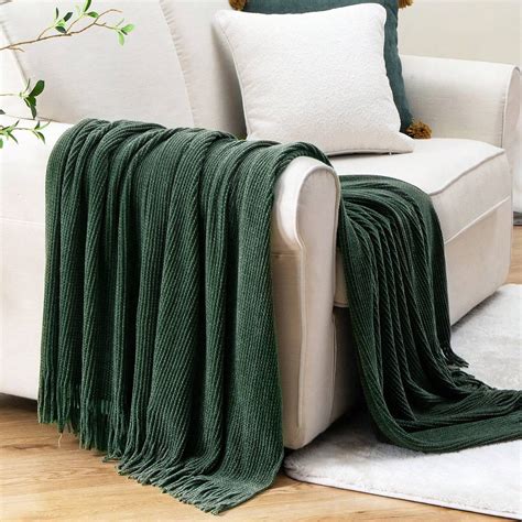 Battilo Dark Green Throw Blanket for Couch, Housewarming Gift，50"x60 ...