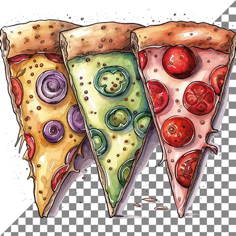 A drawing of a pizza with different toppings on it | Premium AI ...