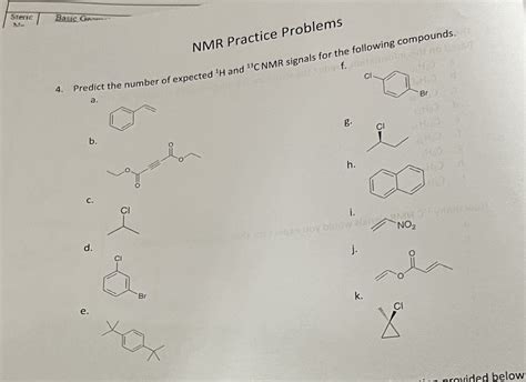 Solved NMR Practice Problems4. ﻿Predict the number of | Chegg.com