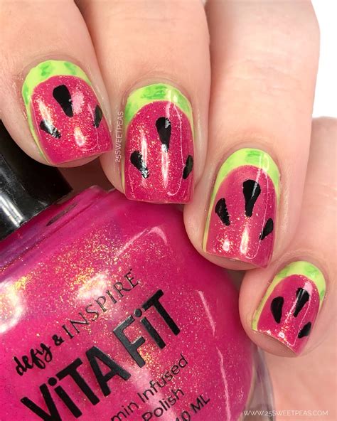 Easy Watermelon Nail Art — 25 Sweetpeas