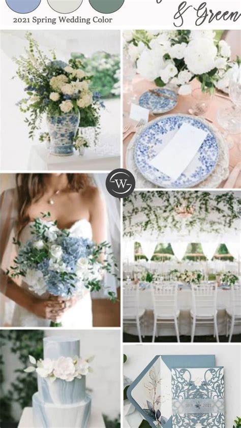 Dusty blue sage green wedding color palette – Artofit