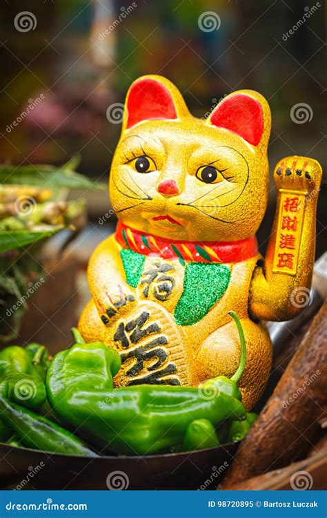 Chinese Lucky Cats on Food Market Editorial Image - Image of happy, feng: 98720895